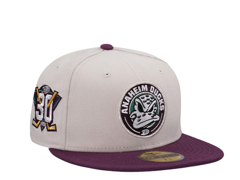 New Era Anaheim Ducks 30th Anniversary Stone Vintage Two Tone Edition 59Fifty Fitted Cap