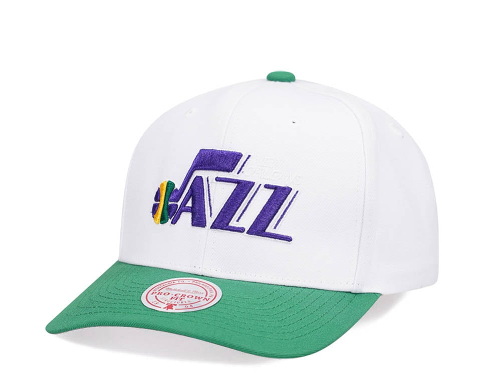 Mitchell & Ness Utah Jazz Team Two Tone 2.0 Pro White Snapback Cap