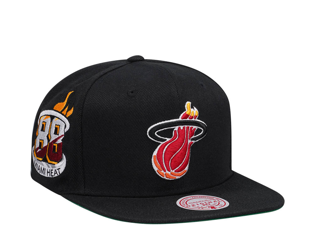 Mitchell & Ness Miami Heat NBA Black Side Jam Throwback Edition Snapback Cap