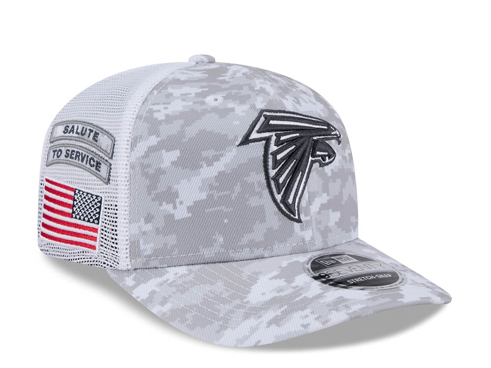 New Era Atlanta Falcons Digi Camo Salute to Service 2024 Trucker 9Seventy Snapback Cap