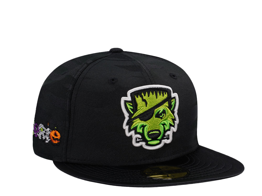 New Era Erie Seawolves Horror Pack Midnight Glow Satin Brim Edition 59Fifty Fitted Cap