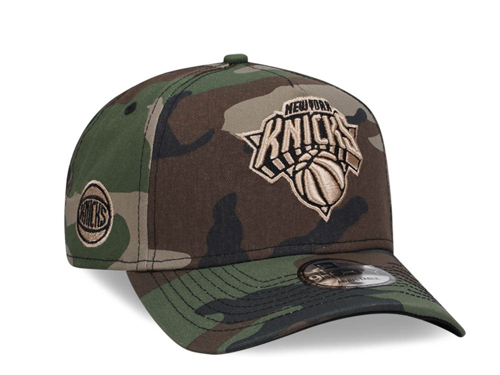 New Era New York Knicks C Dub Camo 9Forty A Frame Snapback Cap