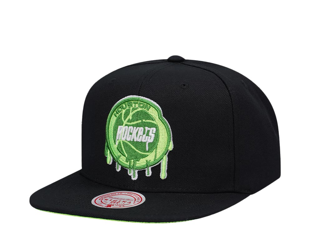 Mitchell & Ness Houston Rockets Slime Drip Hardwood Classic Snapback Cap