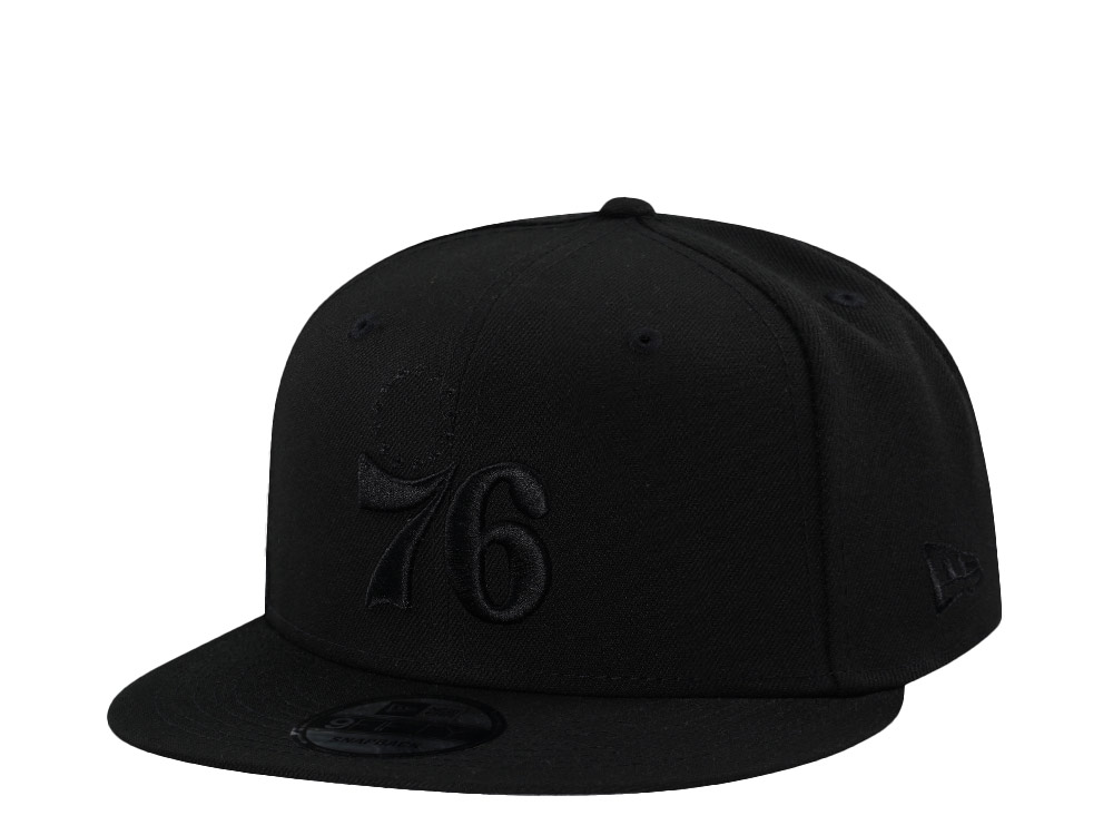 New Era Philadelphia 76ers All Black Edition 9Fifty Snapback Cap