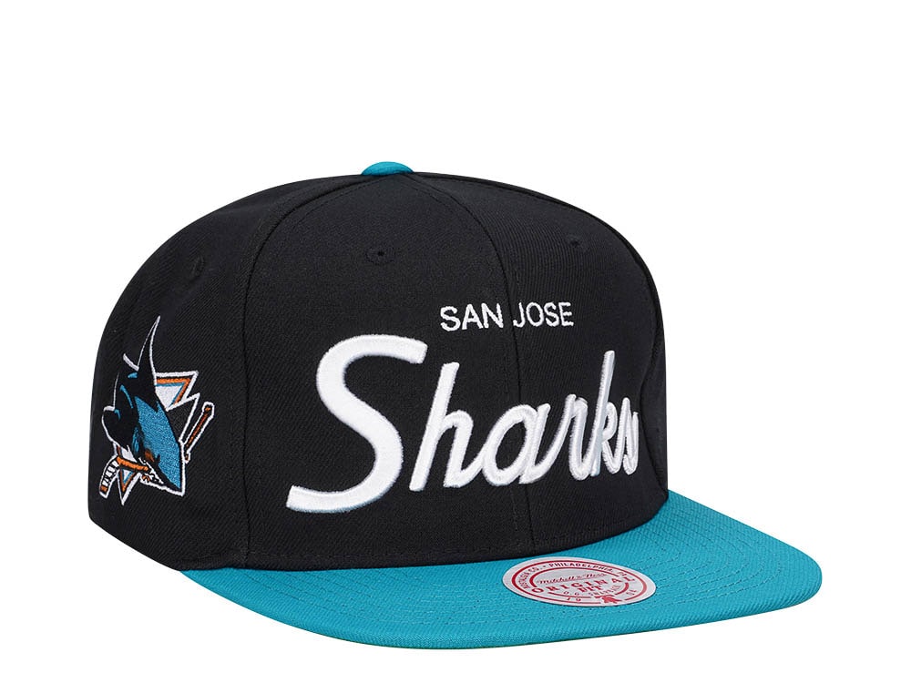 Mitchell & Ness San Jose Sharks Vintage Script Snapback Cap