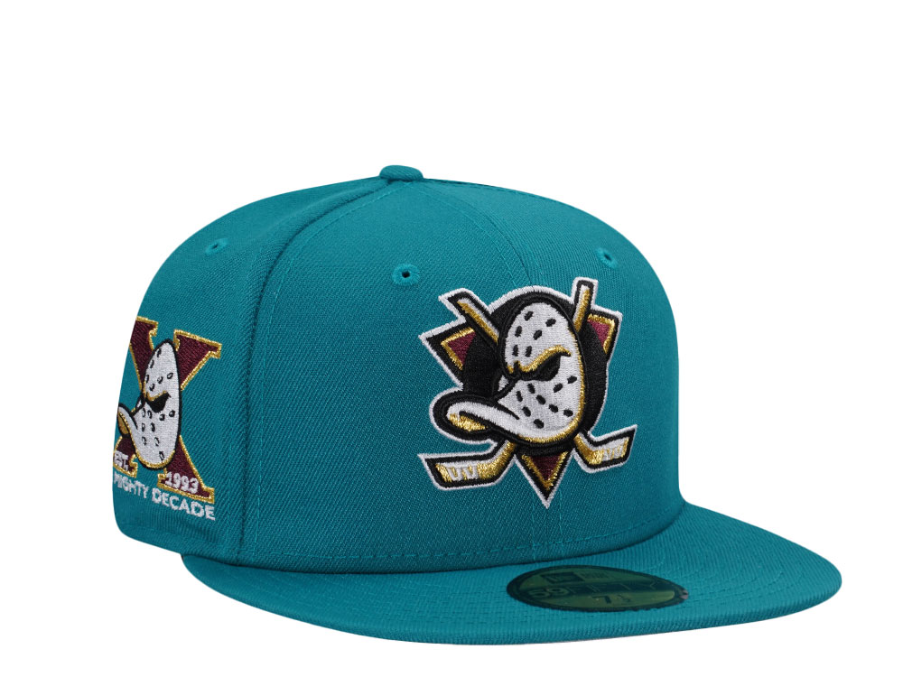 New Era Anaheim Ducks 10th Anniversary Teal Prime Edition 59Fifty Fitted Cap