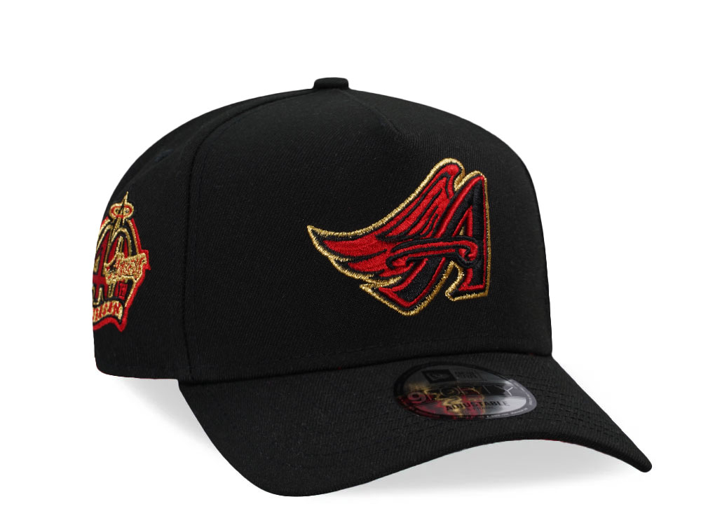 New Era Anaheim Angels 40th Anniversary Black and Red 9Forty A Frame Snapback Cap