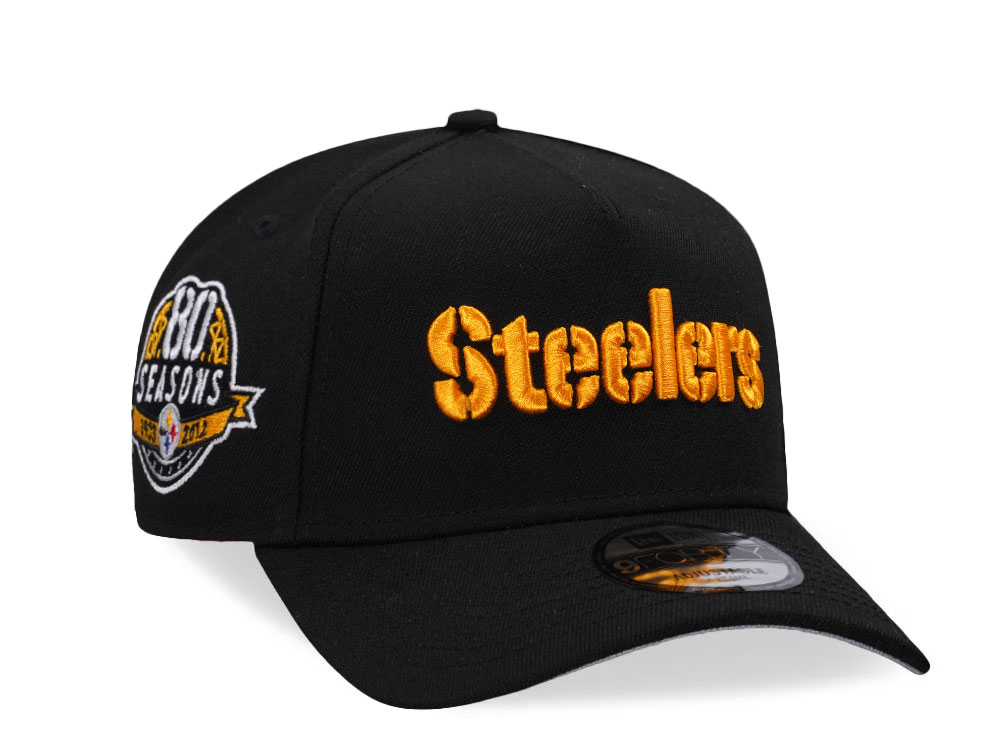 New Era Pittsburgh Steelers 80 Seasons Black 9Forty A Frame Snapback Cap