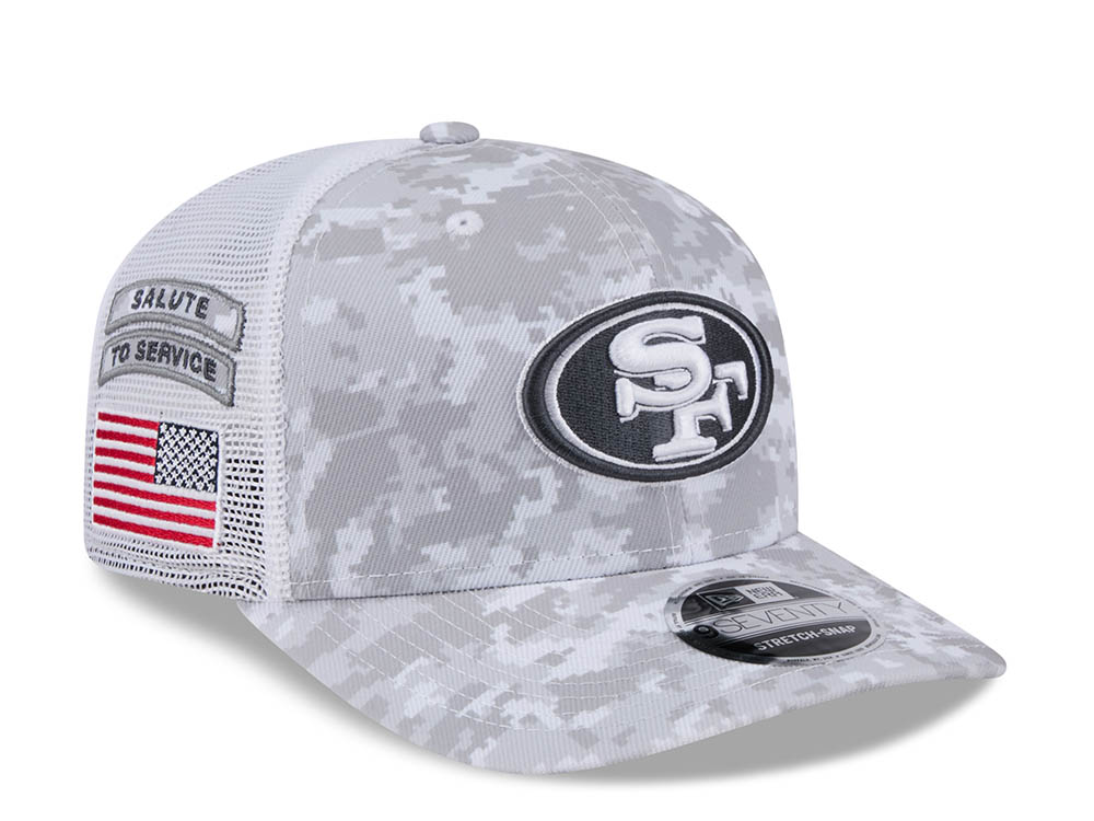 New Era San Francisco 49ers Digi Camo Salute to Service 2024 Trucker 9Seventy Snapback Cap