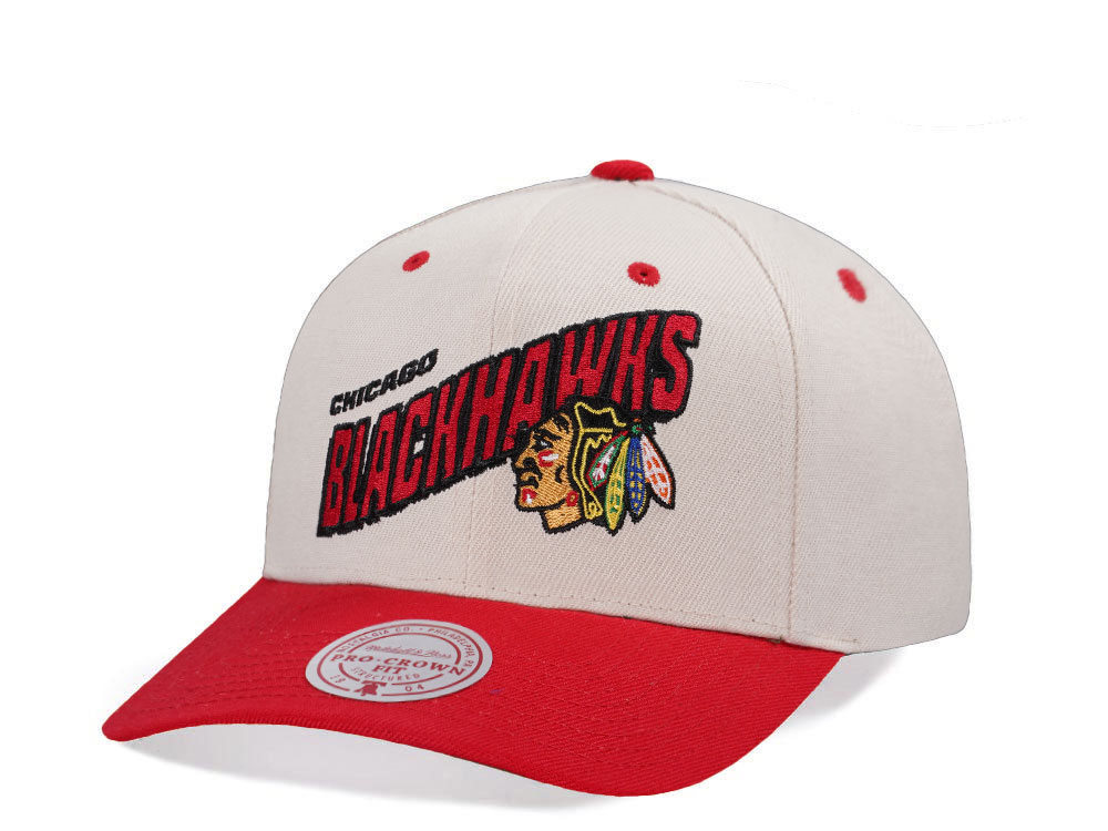 Mitchell & Ness Chicago Blackhawks Chrome Two Tone Pro Crown Fit Snapback Cap