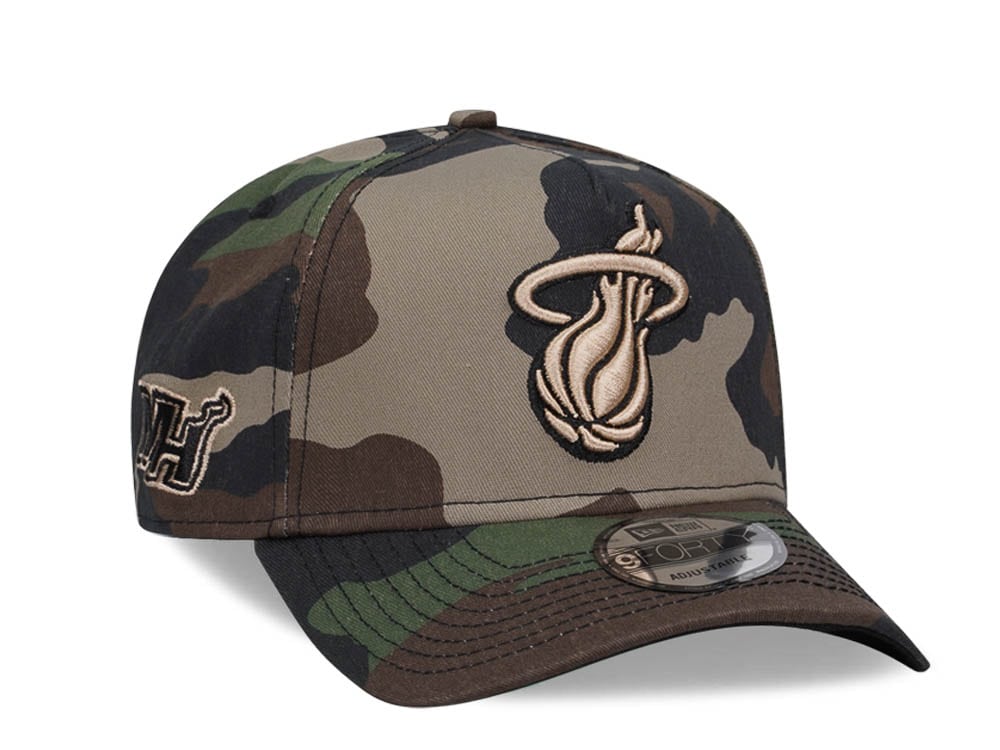 New Era Miami Heat C Dub Camo 9Forty A Frame Snapback Cap