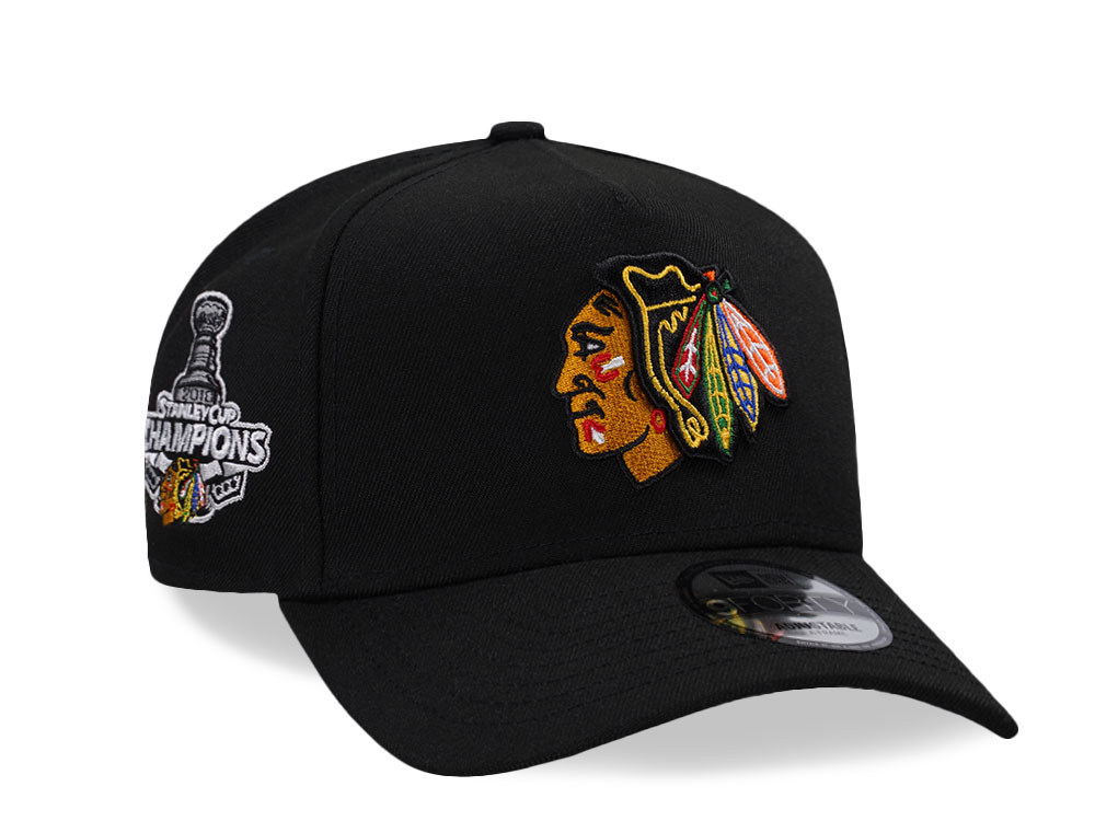 New Era Chicago Blackhawks Stanley Cup Champions 2010 Black Edition 9Forty A Frame Snapback Cap TOPPERZSTORE.DE