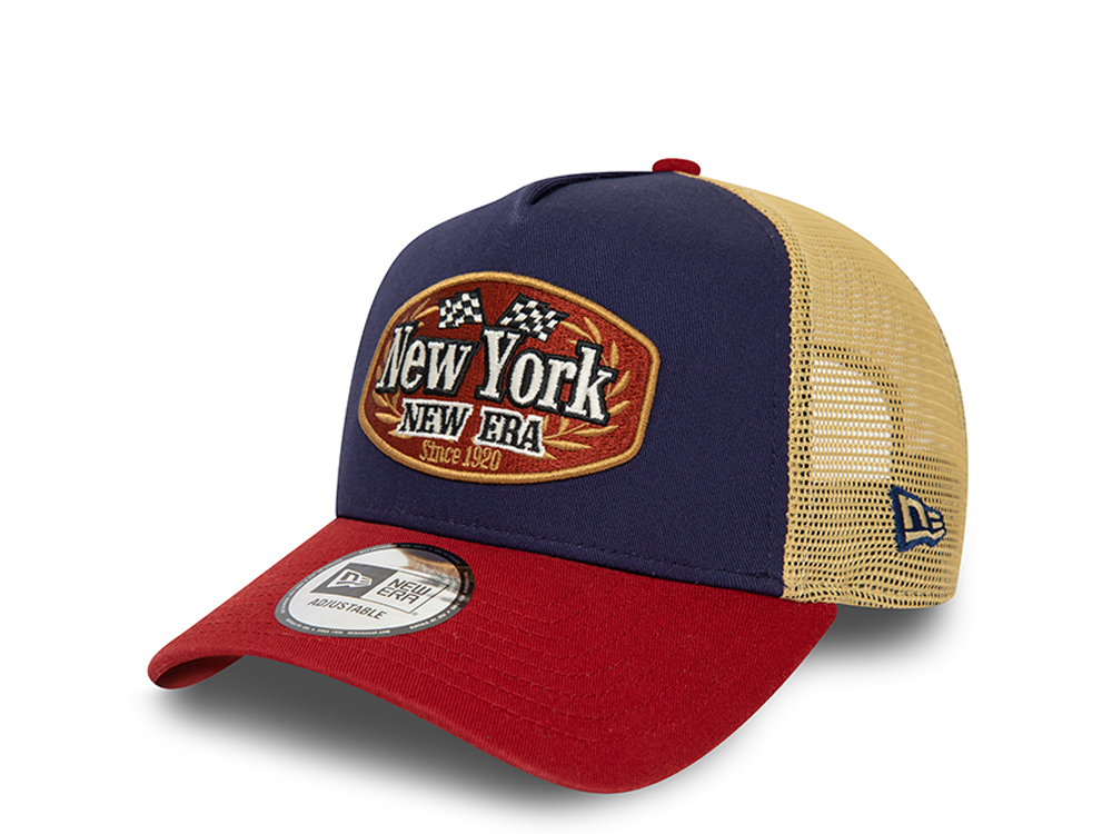 New Era New York Patch A Frame Trucker Strapback Cap