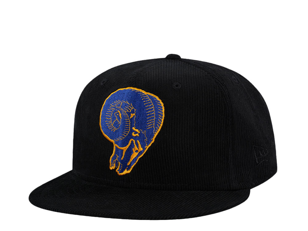 New Era Los Angeles Rams Black Cord Throwback Edition 59Fifty Fitted Cap TOPPERZSTORE.DE