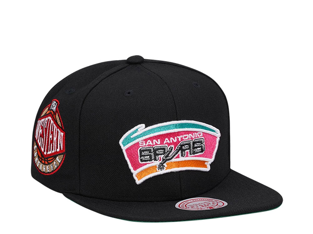 Mitchell & Ness San Antonio Spurs Conference Patch Black Snapback Cap