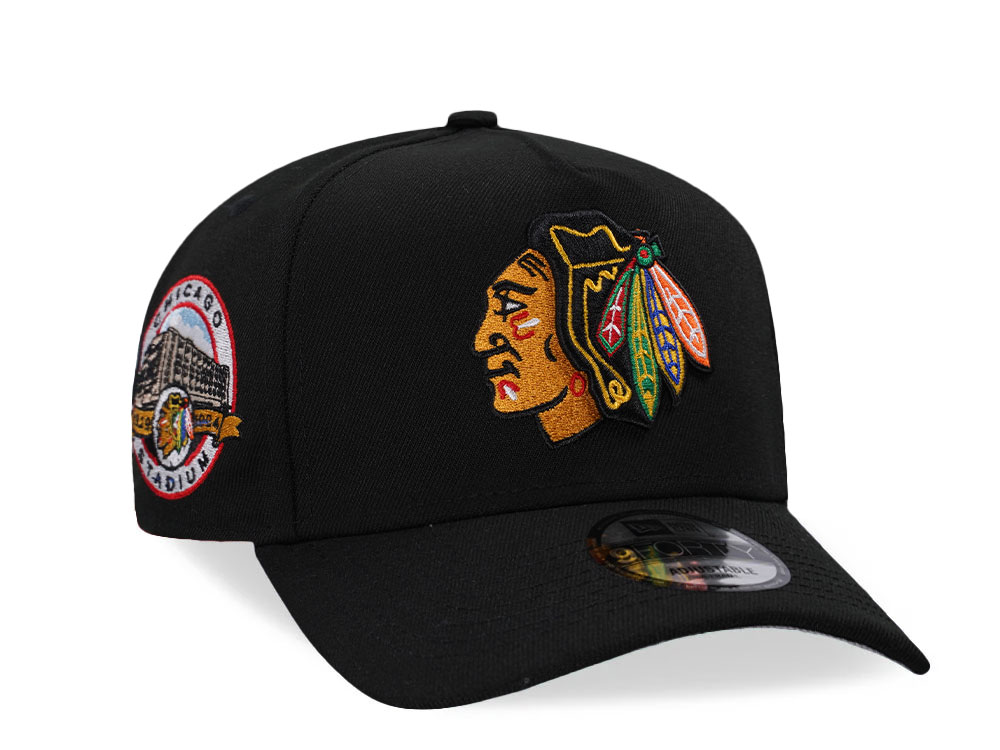 New Era Chicago Blackhawks Chicago Stadium Black Classic 9Forty A Frame Snapback Cap