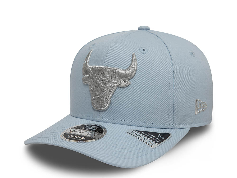 New Era Chicago Bulls Metallic Sky Blue 9Fifty Original Fit Snapback Cap