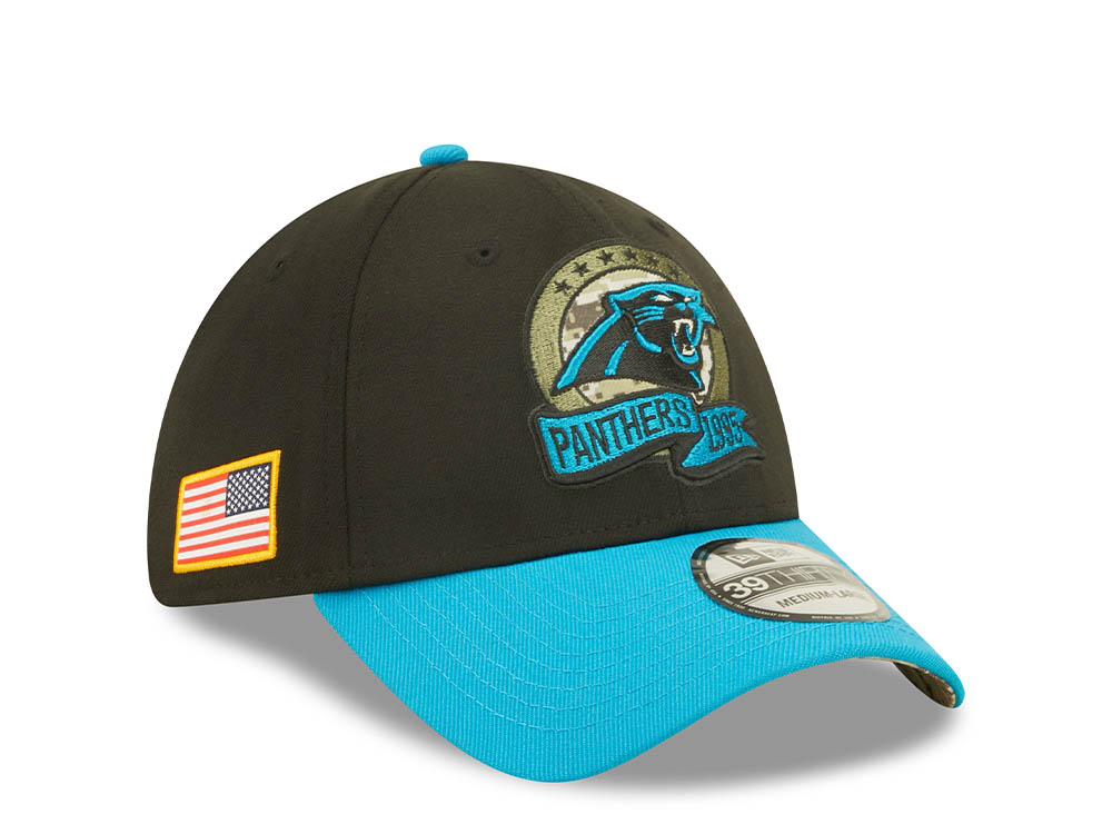 New Era Carolina Panthers Salute to Service 2022 39Thirty Stretch Cap