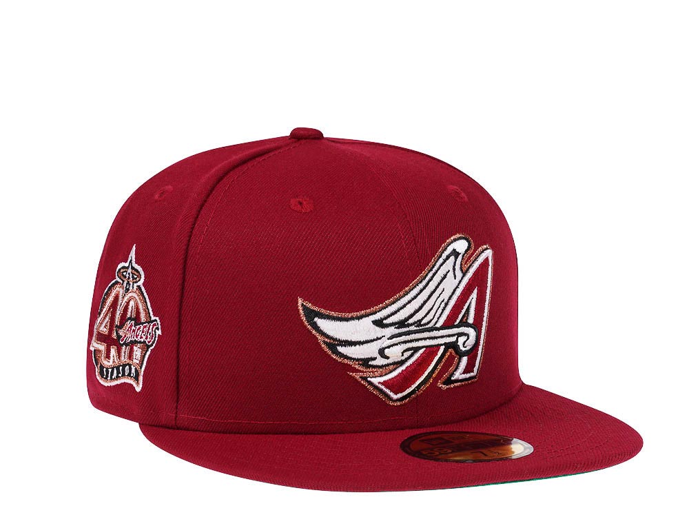 New Era Anaheim Angels 40th Anniversary Smooth Red Throwback Edition 59Fifty Fitted Cap TOPPERZSTORE.AT