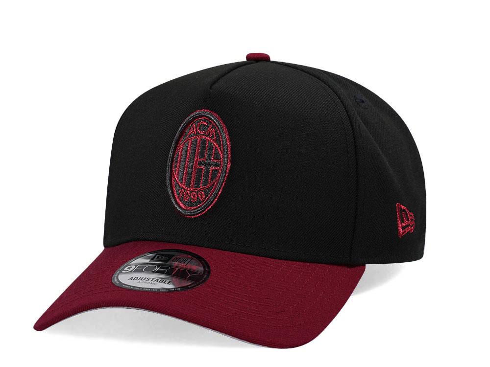 New Era AC Milan Black Metallic Two Tone Edition 9Forty A Frame Snapback Cap