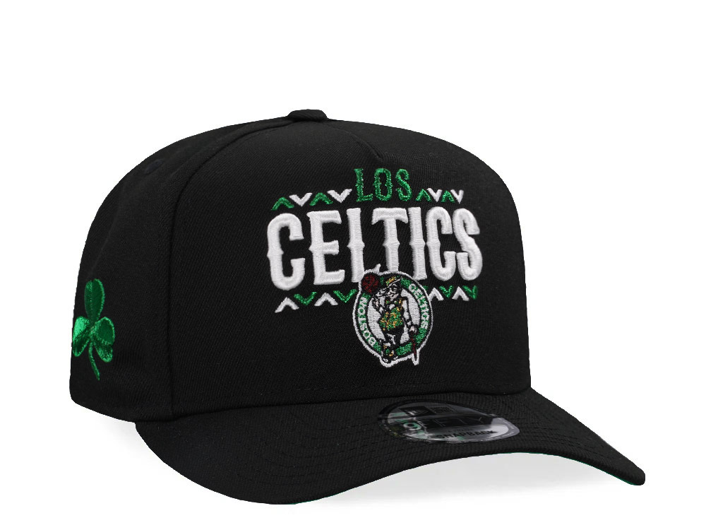 New Era  Boston Celtics Black Metallic Green A Frame 9Fifty Snapback Cap