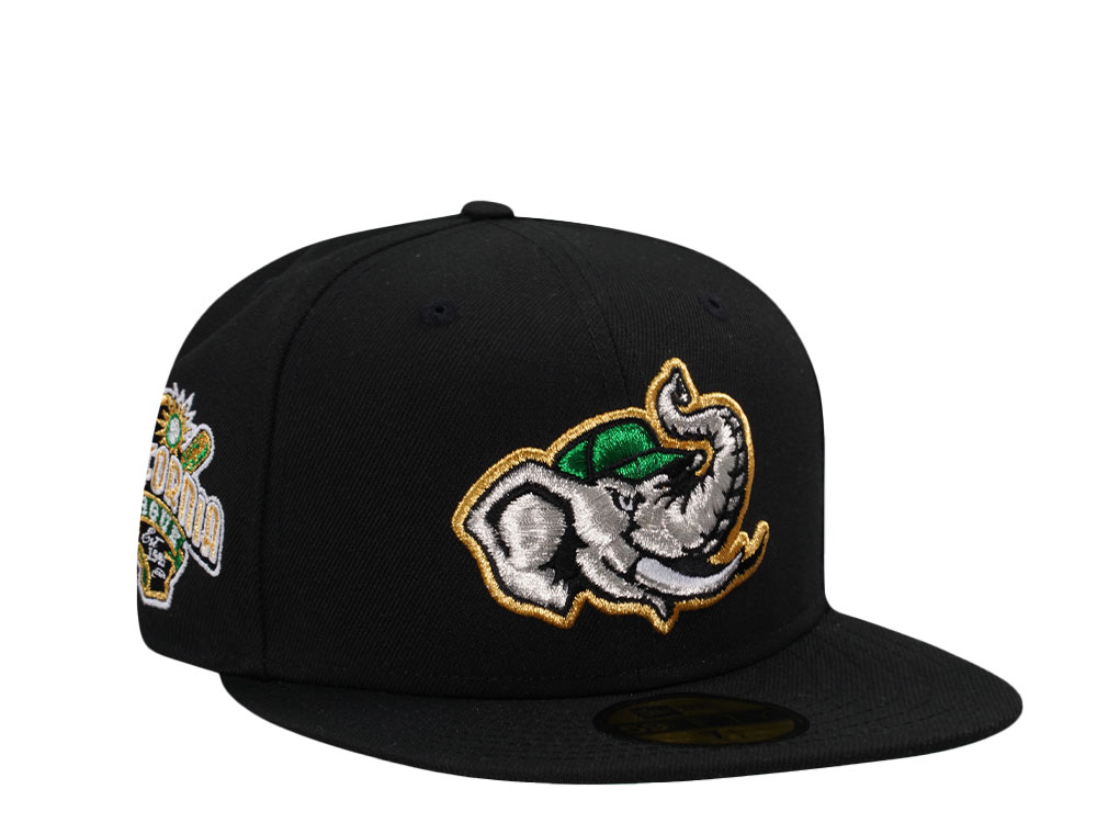 New Era Modesto Athletics Metallic Black Throwback Edition 59Fifty Fitted Cap