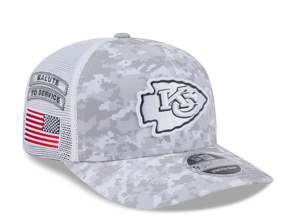 New Era Kansas City Chiefs Digi Camo Salute to Service 2024 Trucker 9Seventy Snapback Cap