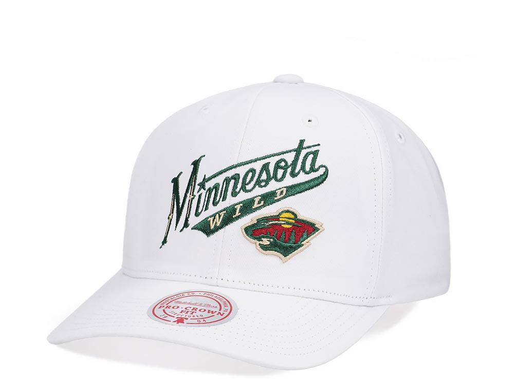 Mitchell & Ness Minnesota Wild All in Pro White Snapback Cap