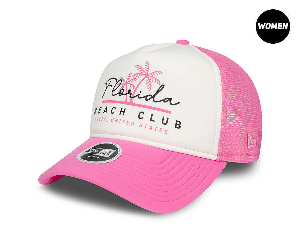 New Era Foam Front Florida Beach Club Womens Trucker Snapback Cap