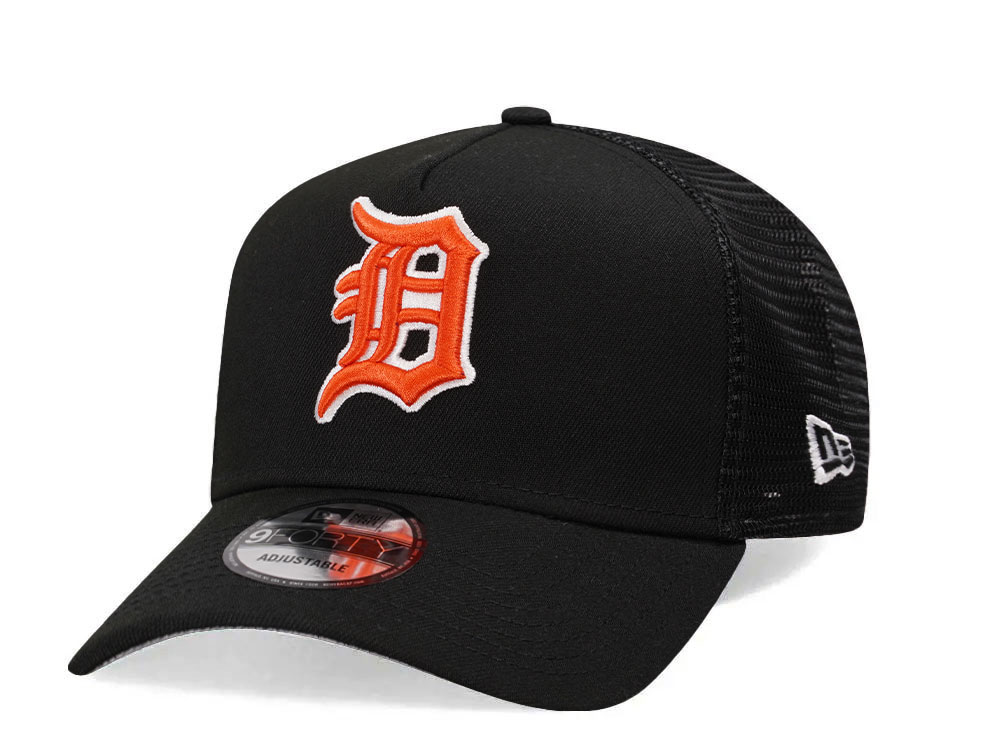 New Era Detroit Tigers Black Trucker A Frame 9Forty Snapback Cap