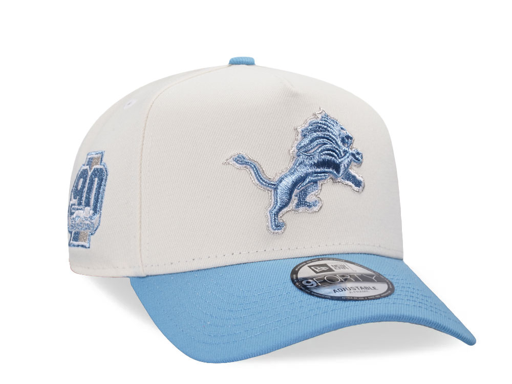 New Era Detroit Lions 90 Seasons Chrome Metallic Two Tone Edition 9Forty A Frame Snapback Cap