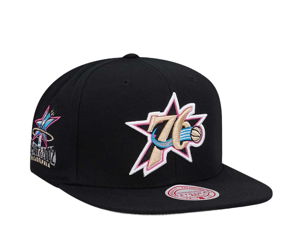 Mitchell & Ness Philadelphia 76ers All Star Game 2002 Neon Tropical Hardwood Classic Snapback Cap