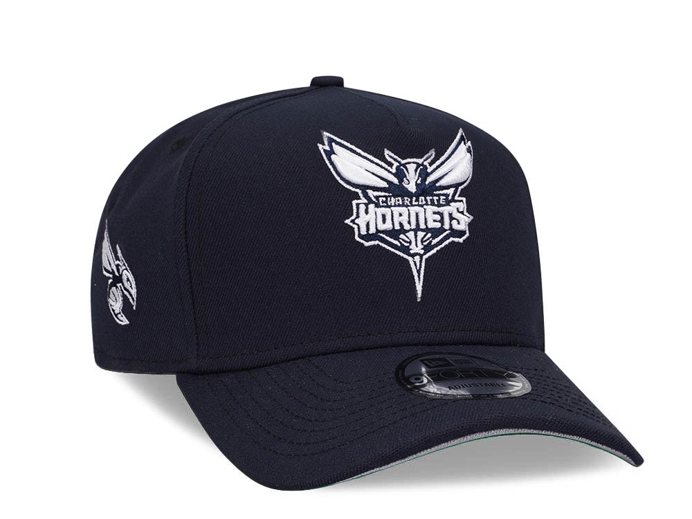 New Era Charlotte Hornets C Dub Navy 9Forty A Frame Snapback Cap