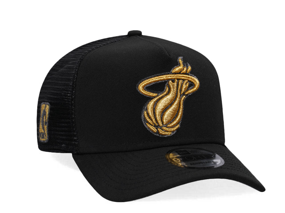 New Era Miami Heat Black Gold Classic Trucker Edition A Frame 9Forty Cap