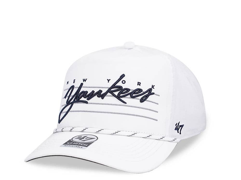 47Brand New York Yankees White Downburst Hitch Snapback Cap