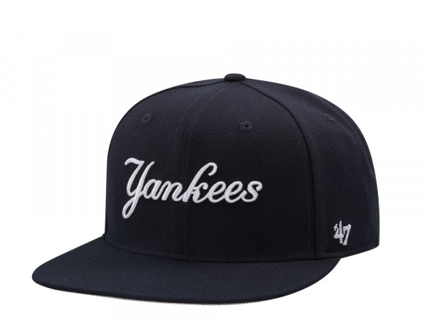 47Brand New York Yankees Navy No Shot Script Captain Snapback Cap