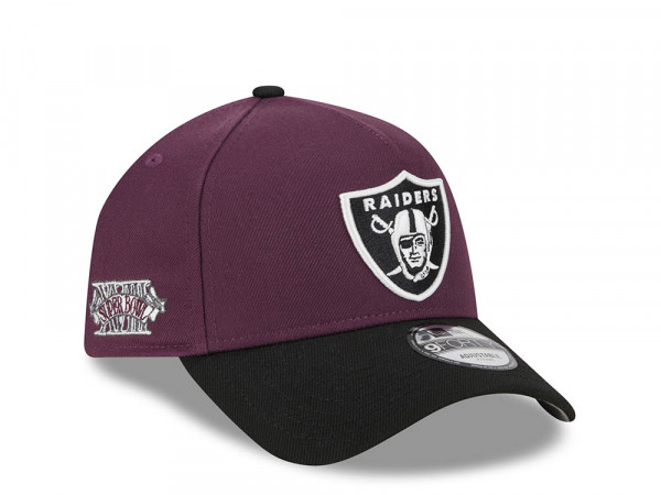 New Era Las Vegas Raiders Super Bowl XVIII Two Tone Plum 9Forty A Frame Snapback Cap