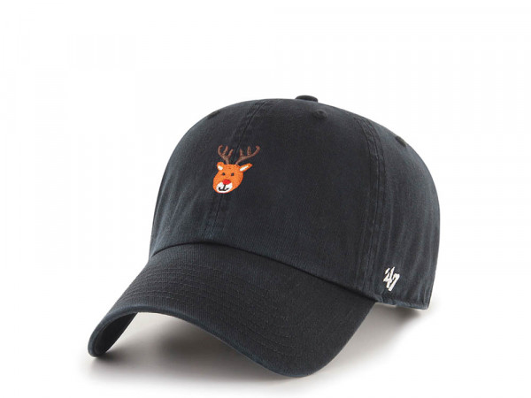 47Brand Reindeer Holiday Black Base Runner Clean Up Strapback Cap