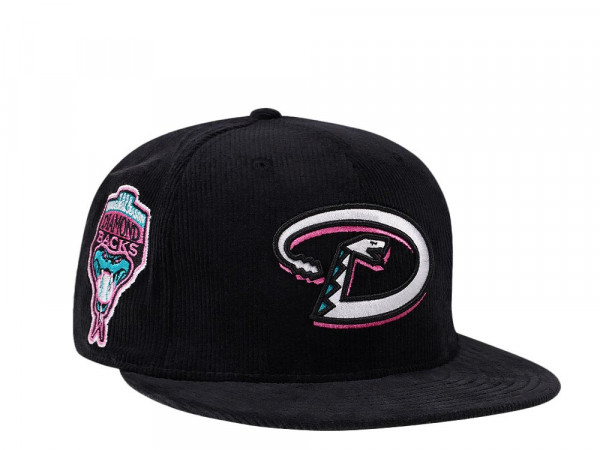 New Era Arizona Diamondbacks 1998 Inaugural Season Black Pink Corduroy Prime Edition 59Fifty Fitted Cap