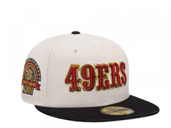 New Era San Francisco 49ers 30th Anniversary Chrome Satin Brim Two Tone Edition 59Fifty Fitted Cap