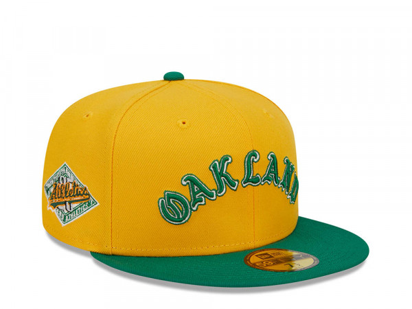 New Era Oakland Athletics 25th Anniversary Retro Script Two Tone Edition 59Fifty Fitted Cap