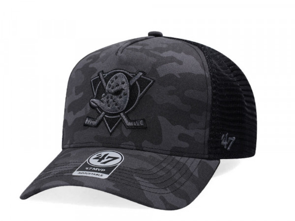 47Brand Anaheim Ducks Charcoal Tonal Camo MVP Trucker Snapback Cap