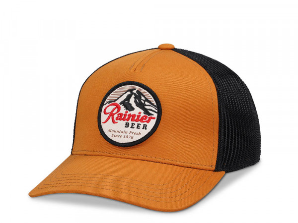 American Needle Rainier Twill Valin Patch Hazel Trucker Snapback Cap