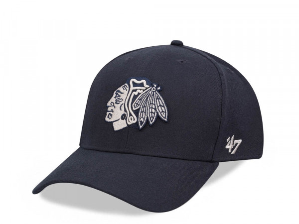 47Brand Chicago Blackhawks Navy MVP Snapback Cap