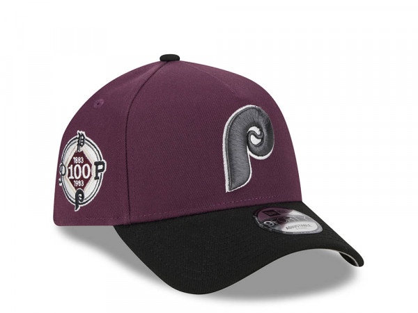 New Era Philadelphia Phillies 100th Anniversary Two Tone Plum 9Forty A Frame Snapback Cap