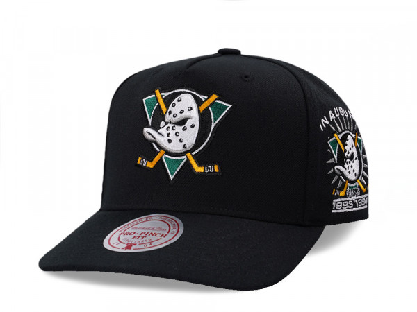 Mitchell & Ness Anaheim Ducks Inaugural Season Black Pro Pinch A Frame Snapback Cap