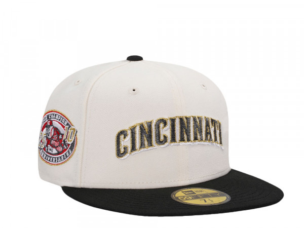 New Era Cincinnati Reds 25th Champion Anniversaries Chrome Black Metallic Two Tone Edition 59Fifty Fitted Cap