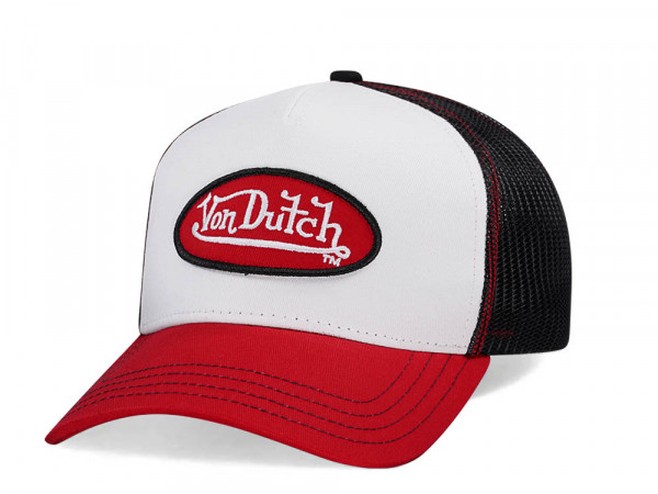 Von Dutch White Red Two Tone Edition Trucker A Frame Snapback Cap