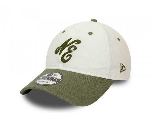 New Era Linen Script Green 9Twenty Strapback Cap