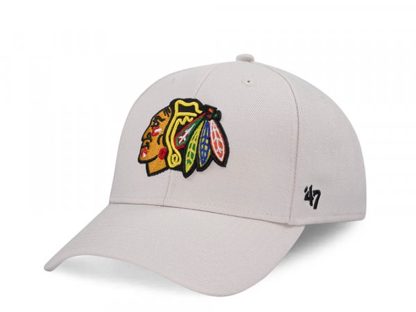 47Brand Chicago Blackhawks Bone MVP Strapback Cap